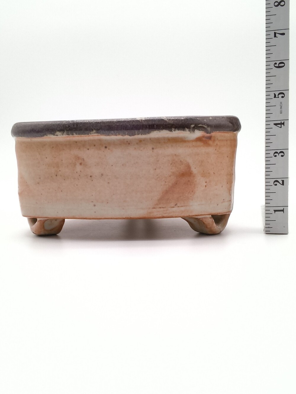 Handcrafted Signed Ceramic Rounded Triangular Bowl - Picture 3 of 13